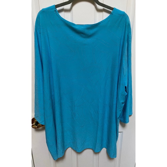Maggie Barnes Light Turquoise Embellished Top - Picture 4 of 5